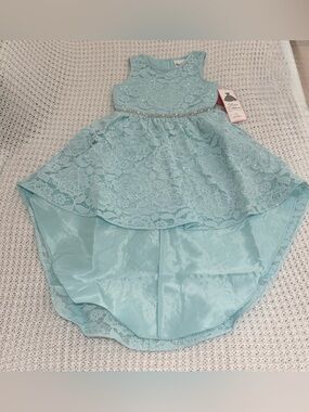 Rare editions Girls Lace High Low Dress in mint size 8.